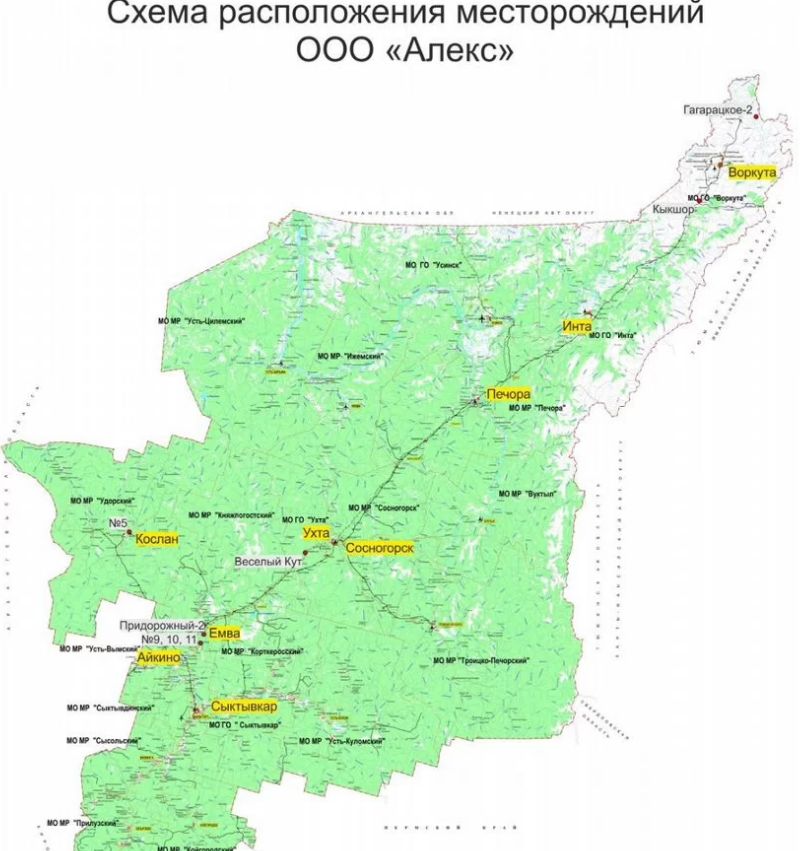 Песочные карьеры в Республике Коми