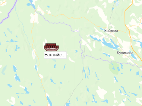 Балтийское месторождение гранита на карте