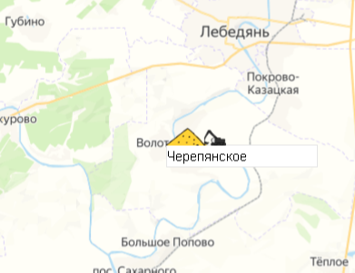 Месторождение Черепянское на карте