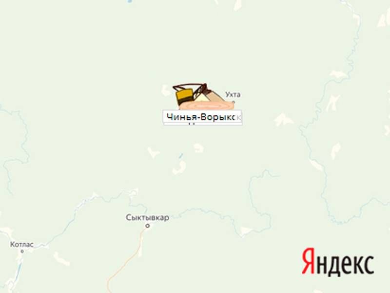Чинья-Ворыкское месторождение на карте