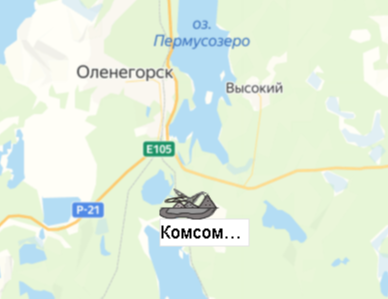 Карьер Комсомольский на карте