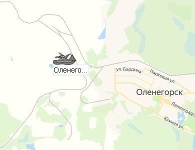 Оленегорский ГОК на карте