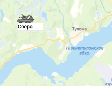 Озеро Ольховое на карте