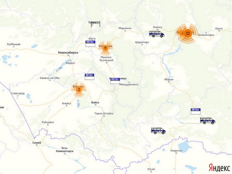 Карта весовых рамок на дорогах московской области