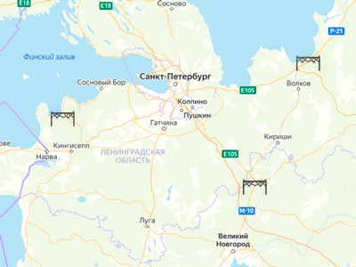 весовой контроль и рамки платон   на карте  в Ленинградской области
