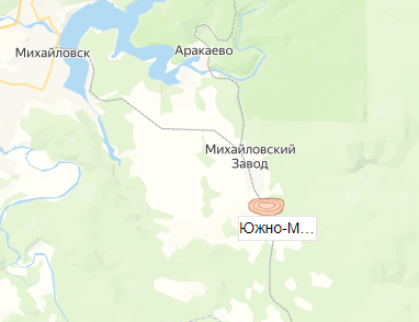 карьер Южно-Михайловское на карте